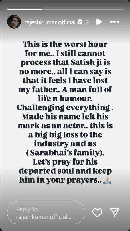 Sarabhai Vs Sarabhai Star Mourns Satish Shah Ive Lost My