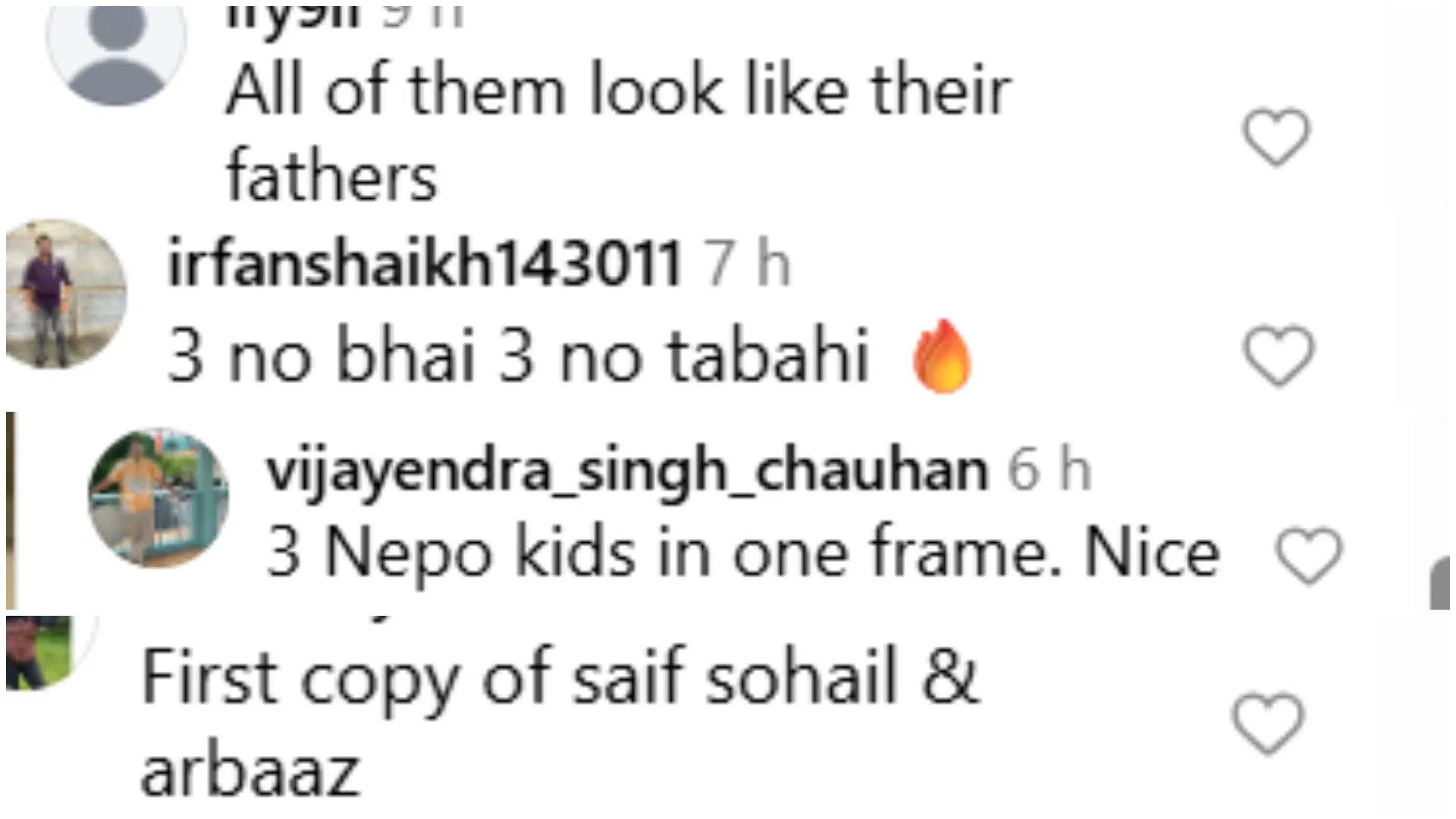 Ibrahim Ali Khan, Arhaan Khan, and Nirvaan Khan attending a celebrity event